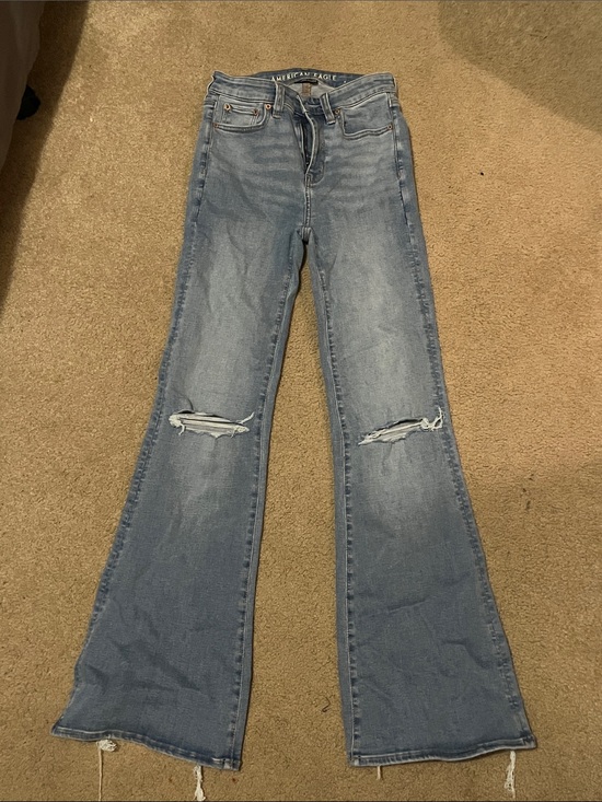 American Eagle Outfitters Denim - American Eagle Outfitters Light Blue Distressed Flare Jeans